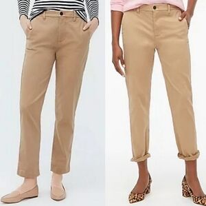 NWT J. CREW Girlfriend Chino High Rise Khakhi Ankle Cropped